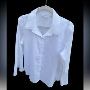 Calvin Klein Long Sleeve White Top - Size 12